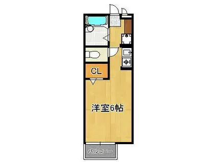 ルーチェ(ワンルーム/2階)の間取り写真