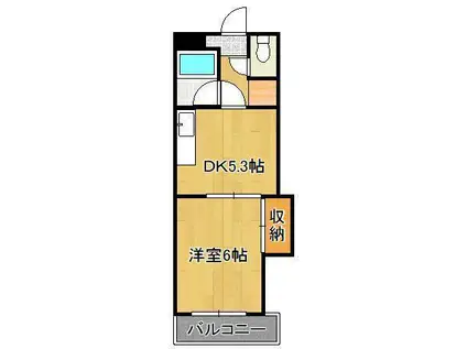 タツノビル(ワンルーム/5階)の間取り写真