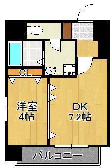 レクオス朋(1DK/2階)の間取り写真