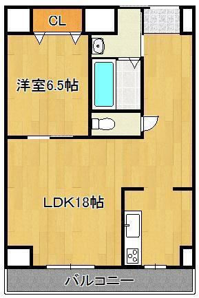 東田の愛香苑(1LDK/5階)の間取り写真