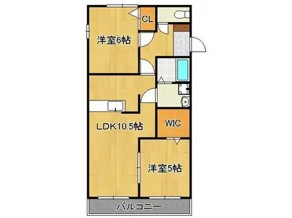 セラヴィ(2LDK/2階)の間取り写真