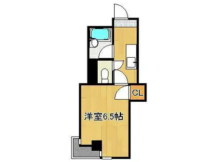 シャトレ白川町(1K/1階)の間取り写真