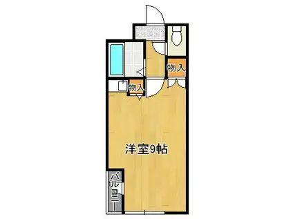 ビレ2号棟(1K/5階)の間取り写真