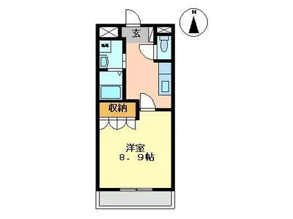プレジール(1K/2階)の間取り写真