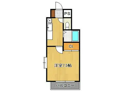 パークサイド60(1K/11階)の間取り写真