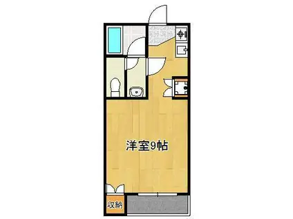 ベルシオン北九州2(ワンルーム/1階)の間取り写真