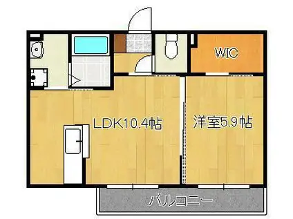 ビューテラス山王A(1LDK/1階)の間取り写真