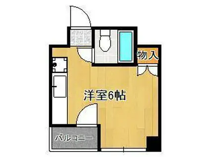 ウエストビル(ワンルーム/4階)の間取り写真