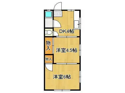 日の出コーポ(2DK/2階)の間取り写真