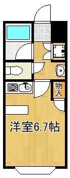 オアシス枝光Ⅱ(ワンルーム/1階)の間取り写真