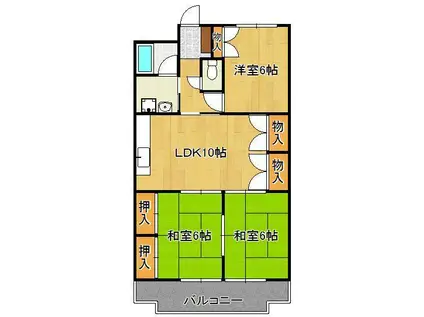 MDIマンション中原東(3LDK/2階)の間取り写真