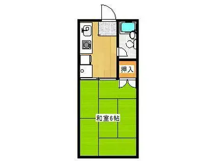 ホワイトプラザ中原 2(1K/3階)の間取り写真