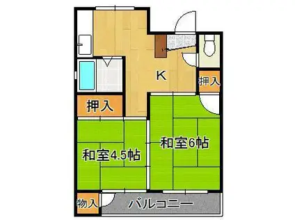 シャトレ大谷(2K/3階)の間取り写真