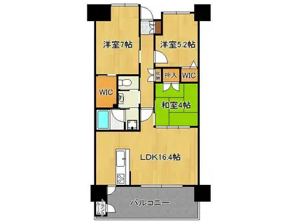 アーティックス戸畑駅前グランゲート(3LDK/11階)の間取り写真