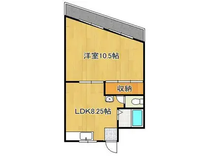 クローバーハイツ(1LDK/2階)の間取り写真