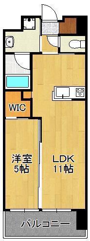 ハイネス槻田(1LDK/12階)の間取り写真
