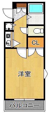 アルシュ八幡東(1K/3階)の間取り写真