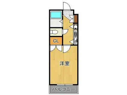 アルシュ八幡東(1K/2階)の間取り写真