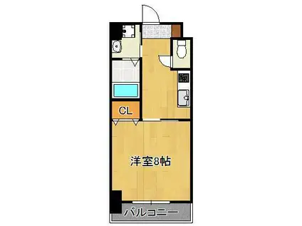 シンフォニー祗園(1K/3階)の間取り写真