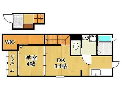 DIONE ディオーネ(1DK/2階)の間取り写真