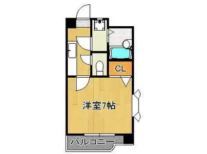 ハイドパーク一枝(1K/2階)の間取り写真