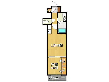 サンクレシア戸畑駅前(1LDK/4階)の間取り写真