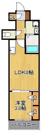 サンクレシア戸畑駅前(1LDK/4階)の間取り写真