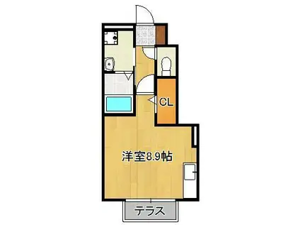 エスペランサ祇園原町(ワンルーム/1階)の間取り写真