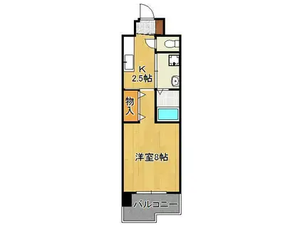 シエル中原(1K/3階)の間取り写真