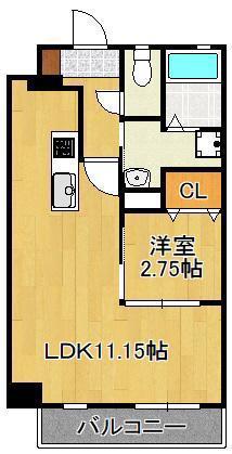 STUDIE TOBIHATA(1LDK/6階)の間取り写真