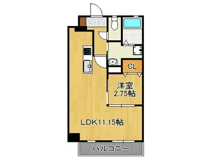 STUDIE TOBIHATA(1LDK/9階)の間取り写真