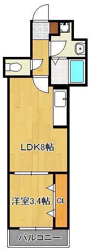 サンクレシア戸畑駅前Ⅱ(1LDK/5階)の間取り写真