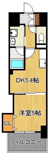 THE SQUARE PLATINUM RESIDENCE(1DK/13階)の間取り写真