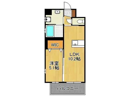 ルミエドール戸畑(1LDK/3階)の間取り写真