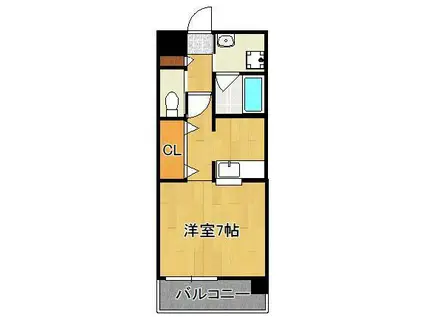 ルナ・グランデ(1K/3階)の間取り写真