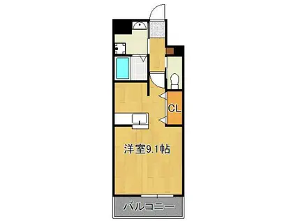 ルナ・グランデ(ワンルーム/5階)の間取り写真