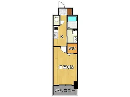 グランデール(1K/4階)の間取り写真