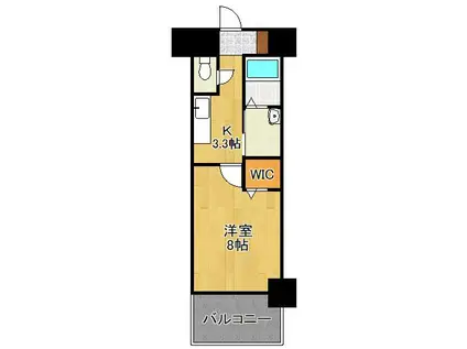 グランデール(1K/9階)の間取り写真