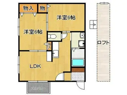 コーポ カーペンターⅡ(2LDK/2階)の間取り写真