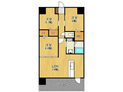 FU-TON4祇園さくら坂(3LDK/4階)の間取り写真