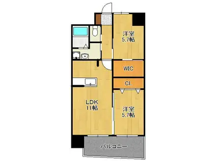 FU-TON4祇園さくら坂(2LDK/8階)の間取り写真