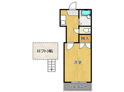 オアシス菅原(1K/1階)の間取り写真