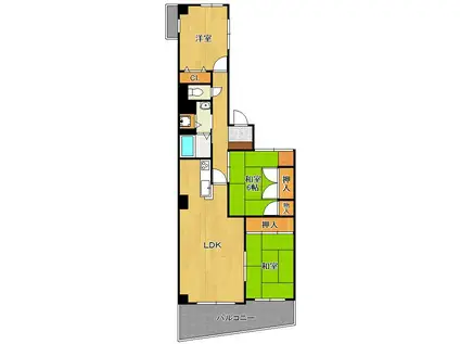 アーバンコーポ八幡(3LDK/8階)の間取り写真