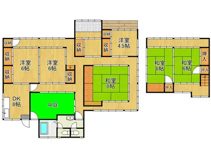 鹿児島本線 スペースワールド駅 徒歩48分 2階建 築69年(6DK)の間取り写真