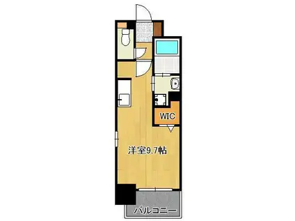 コンダクトレジデンス戸畑(ワンルーム/9階)の間取り写真