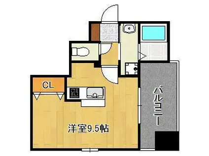 コンダクトレジデンス戸畑(ワンルーム/5階)の間取り写真