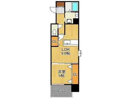 アルゴヴィラージュ工大前(1LDK/8階)の間取り写真