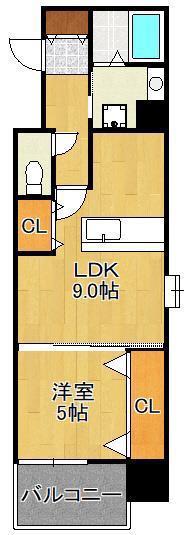 アルゴヴィラージュ工大前(1LDK/10階)の間取り写真