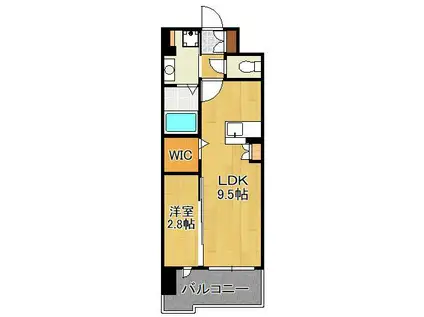 グランヒルズ戸畑(1LDK/8階)の間取り写真