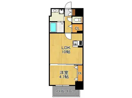 エルザグランツ戸畑千防(1LDK/15階)の間取り写真